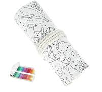 Hoxgar Trousse en toile à enrouler pour crayons avec 24/36/48/72 fentes - Grande trousse à crayons de grande capacité - Organisateur de crayons de couleur pour artistes pour le dessin, la coloration