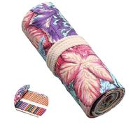 Hoxgar Trousse en toile à enrouler pour crayons avec 24/36/48/72 fentes - Grande trousse à crayons de grande capacité - Organisateur de crayons de couleur pour artistes pour le dessin, la coloration