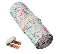 Hoxgar Trousse en toile à enrouler pour crayons avec 24/36/48/72 fentes - Grande trousse à crayons de grande capacité - Organisateur de crayons de couleur pour artistes pour le dessin, la coloration
