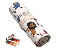 Hoxgar Trousse en toile à enrouler pour crayons avec 24/36/48/72 fentes - Grande trousse à crayons de grande capacité - Organisateur de crayons de couleur pour artistes pour le dessin, la coloration