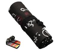 Hoxgar Trousse en toile à enrouler pour crayons avec 24/36/48/72 fentes - Grande trousse à crayons de grande capacité - Organisateur de crayons de couleur pour artistes pour le dessin, la coloration