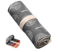 Hoxgar Trousse en toile à enrouler pour crayons avec 24/36/48/72 fentes - Grande trousse à crayons de grande capacité - Organisateur de crayons de couleur pour artistes pour le dessin, la coloration