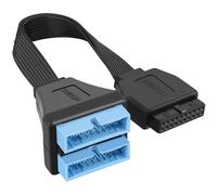 HOXIBSL Câble d'extension répartiteur USB 3.0, carte mère USB 3.0 interne, 19/20 broches 1 à 2 câbles de type Y - Produits de bricolage 14,7 cm