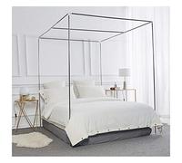HOXMOMA Cadre de baldaquin de lit en Acier Inoxydable, Support de moustiquaire 4 Montants de lit, Support de lit à Motif en Spirale, adapté pour lit Double/Complet/Queen/King Size,16mm,1.8×2.2m Bed