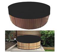 HOXMOMA Couvercle de Spa Rond étanche, Ronde Couverture de Spa, Protecteur de Spa pour Spa, Couvertures extérieures de Baignoire Spa, Housse de Baignoire 100% résistante aux UV,Noir,160x90cm