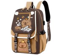 HOXSNII Capybara Sac à Dos Enfant, Capybara Cartable Scolaire Sacs D'école Maternelle Sac à Dos à Deux Epaules Sacs D'école de Dessin Animé Réglable Cartable Accessoire de Mode pour Randonnée Voyage