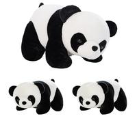 HOXSNII Panda Peluche, Jouet en Peluches Animal avec 2 Petit Panda Poupée en Peluche Mignonnes en Peluches Coussin Poupée en Oreiller de Sommeil Poupée Coussin Moelleuse Oreiller pour Enfants