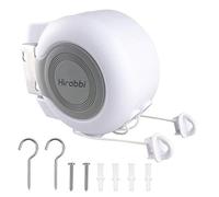 Hoxsury Corde à Linge Rétractable à Gain de Place, Corde Réglable, Installation Facile à L'intérieur et à L'extérieur, Câble D'extension Invisible de 30 m pour Balcon/Porche/Jardin Blanc
