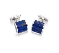 Hoxton London Boutons de Manchette Carrés en Lapis Lazuli et Argent Sterling pour Homme