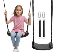 HOXVJYME Siège de balançoire imperméable Garden Games, siège de balançoire en Ensemble Robuste avec Corde Ajustable de 2,4 m et 2 mousquetons, balançoire Robuste pour Jardin extérieur (Noir)