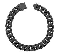 Hoyazvet Bracelet à maillons cubains pour homme, 5/7/9/13 mm de large, 19,5/21,3/22,9 cm de long, plaqué or 18 carats/noir/chaîne de poignet en acier inoxydable pour homme, 9.0"(23cm), Acier