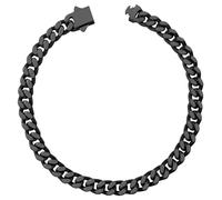 Hoyazvet Bracelet à maillons cubains pour homme, 5/7/9/13 mm de large, 19,5/21,3/22,9 cm de long, plaqué or 18 carats/noir/chaîne de poignet en acier inoxydable pour homme, 9.0"(23cm), Acier