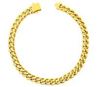 Hoyazvet Bracelet à maillons cubains pour homme, 5/7/9/13 mm de large, 19,5/21,3/22,9 cm de long, plaqué or 18 carats/noir/chaîne de poignet en acier inoxydable pour homme, 8.3"(21cm), Acier