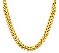 Hoyazvet Chaîne à maillons cubains robuste en acier inoxydable pour homme et femme, 6/8/10/12 mm de large, or 18 carats/métal noir/acier inoxydable 316L, bijou hip-hop pour homme, cadeau pour homme