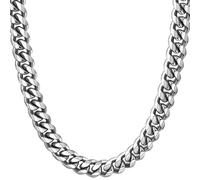 Hoyazvet Chaîne à maillons cubains robuste en acier inoxydable pour homme et femme, 6/8/10/12 mm de large, or 18 carats/métal noir/acier inoxydable 316L, bijou hip-hop pour homme, cadeau pour homme