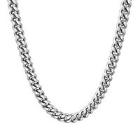 Hoyazvet Chaîne à maillons cubains robuste en acier inoxydable pour homme et femme, 6/8/10/12 mm de large, or 18 carats/métal noir/acier inoxydable 316L, bijou hip-hop pour homme, cadeau pour homme