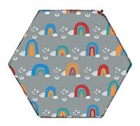 Hoybell Matelas de parc hexagonal, compatible avec Regalo Play Yard 6 panneaux, auto-gonflable, confortable avec étui de transport - Arc-en-ciel