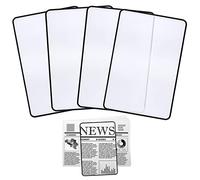HOYDATE Lot de 4 marque-pages en plastique optique léger avec lentille de Fresnel - Loupe plate pour personnes âgées et personnes ayant une faible vision - Lecture de petits imprimés, cartes et livres