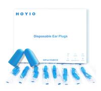 HOYIO Bouchon d'oreille pour Dormir, 50 Paires 35dB SNR Bouchons Doreilles Anti Bruit Ronflement, Bouchon Oreille pour Sommeil Voyage Avion Protection Auditive Moto Travail Étude, Doux, Jetable, Bleu