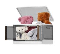 hoyiours Boite de Rangement à Roulettes 32L Caisse Plastique avec Couvercle Boite de Rangement Empilable avec Deux Portes Bac Plastique Rangement Pliable Étanche pour Chambre, Salon et Cuisine