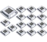 hoyiours Éclairage pour Chemins Spot Solaire Extérieur Puissant IP68 Étanche 16 Articles Eclairage Escalier Blanc Balise Jardin 24LM pour Terrasse, Chemin, Piscine et Parc