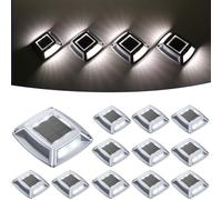 hoyiours Éclairage pour Chemins Spot Solaire Exterieur Puissant IP68 Étanche Lot de 12 Eclairage Escalier Exterieur Blanc Balise Solaire Exterieur Jardin 24LM pour Garage, Chemin, Piscine et Parc