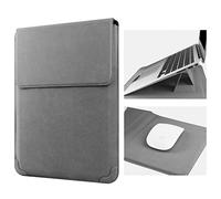 HoYiXi 14 Pouce Housse pour Laptop Cuir Pochette Case Compatible avec MacBook Pro 14 2021/ASUS Vivobook 14/HP Pavilion X360/Lenovo IdeaPad 14/Dell Lenovo HP ASUS Acer Huawei Matebook 14'' PC, Gris
