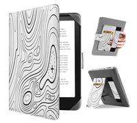 HoYiXi Étui Universel pour 6.8''/7" Kindle eReader Compatibilité Pocketbook/Tolino/Kobo Clara HD/Kobo Clara 2E/Paperwhite 6.8” 7“ Cover Case Fonction Debout de Support Coque Housse,Montagne Blanc