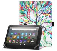 HoYiXi Étui Universel pour 7-8 Pouces Tablette Fire HD 8 2020/2022 & Fire HD 8 Plus 2020/2022 avec Support Folio et Dragonne Housse de Protection pour 7"-8" Samsung Android Tablette - Arbre