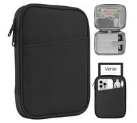 HoYiXi Housse Universel pour 7" Kindle Paperwhite/Colorsoft 2024 Compatibility 6.8" Paperwhite 2021 and 6"-6.8" Kobo/Tolino/Sony EReader with Anti-Drop Android Tablet Sleeve Case,Noir