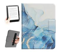 HoYiXi L'étui Universel pour eReader de 6,8 Pouces,7 Pouces, Compatible avec Pocketbook, Tolino, Sony, Kindle Paperwhite, Kobo E-Book Reader, Corde à Main élastique, for 6,8"-7" eReader,Dali Bleu