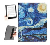 HoYiXi L'étui Universel pour eReader de 6,8 Pouces,7 Pouces, Compatible avec Pocketbook, Tolino, Sony, Kindle Paperwhite, Kobo E-Book Reader, Corde à Main élastique, for 6,8"-7" eReader,Nuit étoilée