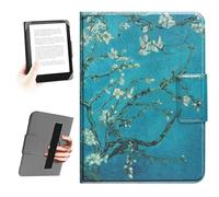 HoYiXi L'étui Universel pour eReader de 6,8 Pouces,7 Pouces, Compatible avec Pocketbook, Tolino, Sony, Kindle Paperwhite, Kobo E-Book Reader, Corde à Main élastique, for 6,8"-7" eReader,Fleur