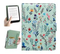 HoYiXi Universel Étui pour 6,8''-7" eReader Compatibilité Paperwhite/Pocketbook and Tolino/Kobo Clara 2E/Kobo Clara HD,Étui de Protection pour eReader 6,8",7'' avec Porte-Cartes Intégré,Fleur 1