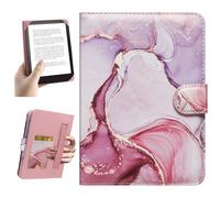 HoYiXi Universel Étui pour 6" Paperwhite /6" Kindle 2025 & 2019 Compatibilité Kobo/Voyaga/Pocketbook/Tolino eReader,Étui de Protection pour eReader 6 Pouce avec Porte-Cartes Intégré,Rose Dali