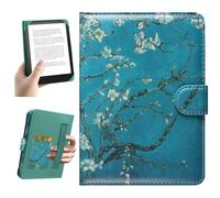 HoYiXi Universel Étui pour 6" Paperwhite /6" Kindle 2025 & 2019 Compatibilité Kobo/Voyaga/Pocketbook/Tolino eReader,Étui de Protection pour eReader 6 Pouce avec Porte-Cartes Intégré,Fleur