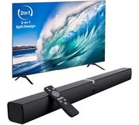 HoYLluDLL Barre de Son 2.0 canaux pour téléviseurs, Barre de Son 2 en 1 Divisible 32 Pouces pour TV Barre de Son Bluetooth avec 3 Modes EQ et Son Surround 3D, Barres de Son Arc/Optique/AUX, 1pcs