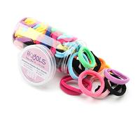 HOYOLS Lot de 100 élastiques à cheveux sans couture en tissu doux, petit chouchou cheveux fille bébé, mini élastiques cheveux résistants, accessoires pour femmes et filles, 4cm (couleurs mélangées)