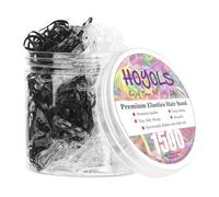 Hoyols Lot de 1500 élastiques à cheveux transparents et noirs en caoutchouc souple pour queue de cheval - Pour femmes et filles - Accessoires de couleurs assorties en TPU