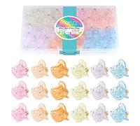 Hoyols Lot de 48 petites pinces à cheveux colorées, mini pinces à cheveux scintillantes, mignonnes en plastique solide pour enfants, bébés, filles, couleurs assorties, 48 pièces (bonbons parklés)