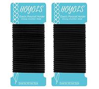 HOYOLS Lot de 50 élastiques pour cheveux noirs tressés épais sans métal pour queue de cheval pour femme et fille (noir)