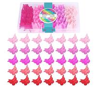 Hoyols Lot de 50 pinces à cheveux en forme de papillon rose vif et rouge pour femmes, filles, enfants des années 90,Couleurs assorties, femmes et filles,5 couleurs (passion)