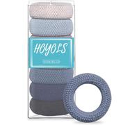 HOYOLS Lot de 7 Grands Épais Élastiques à Cheveux, Chouchous en Coton Doux sans Couture, Anti-Dérapants et Non-Tirants pour Hommes et Femmes Pour Cheveux Longs ou Épais et Queues de Cheval(7 Couleurs)