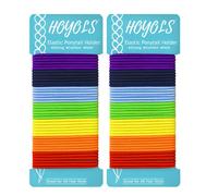 HOYOLS Lot de 84 élastiques à cheveux colorés sans métal pour queue de cheval - Sans accroc - 2 mm - 7 teintes