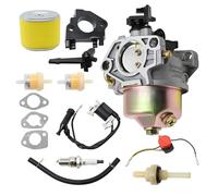 Hoypeyfiy 16100-ZF6-V01 Carburetor Ignition Coil Air Filter Kit Replacement for Honda GX390 GX340 13HP 11HP GX340U1 GX340R1 GX340K1 WT40XK1 WT40XK2 Generator Lawnmower Engines with Spark Plug Gaskets