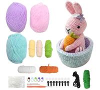 Hoypeyfiy Kit de crochet pour débutant pour œufs de Pâques et carottes, kit complet d'amigurumi avec instructions vidéo étape par étape, idéal pour l'artisanat de Pâques et les cadeaux