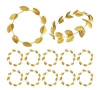 Hoypeyfiy Lot de 12 couronnes de laurier - Couronne de laurier - Couronne de laurier - Couronne grecque - Feuille dorée - Pour homme et femme - Pour fête, mariage, bal, festival, accessoires pour