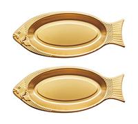 Hoypeyfiy Lot de 2 assiettes en forme de poisson en acier inoxydable pour les familles, les hôtels, les restaurants, les écoles