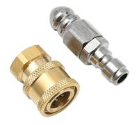 Hoypeyfiy Lot de 2 buses de tuyau de vidange pour nettoyeur haute pression de 6,35 mm, buse de jet d'égout 5000 psi, connexion rapide de 6,35 mm au NPT femelle, raccords rapides en laiton