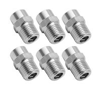 Hoypeyfiy Lot de 6 embouts de nettoyage de surface à 25 degrés avec orifice de 2,5, en acier inoxydable, 4500 psi, NPT mâle de 6,35 mm, buses de pulvérisation filetées